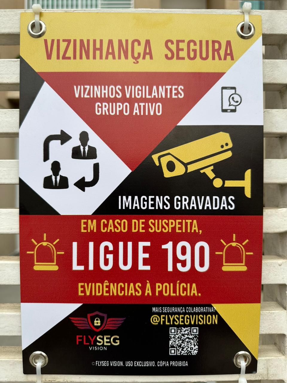 Placa Vizinhança Segura - By FlySeg Vision
